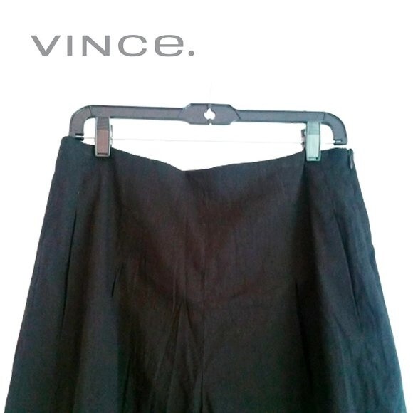 VINCE NEW Preppy Center Pleat Pockets Linen Mini Skirt 10 - Picture 2 of 12